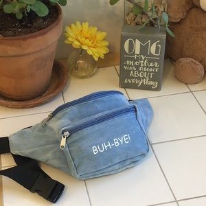 “Buh-Bye” Faded Denim Fannypack/Sling Bag (#3)